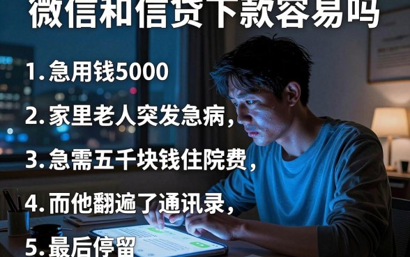 微信和信贷下款容易吗，条列5个急用钱5000快审快贷无需征信平台