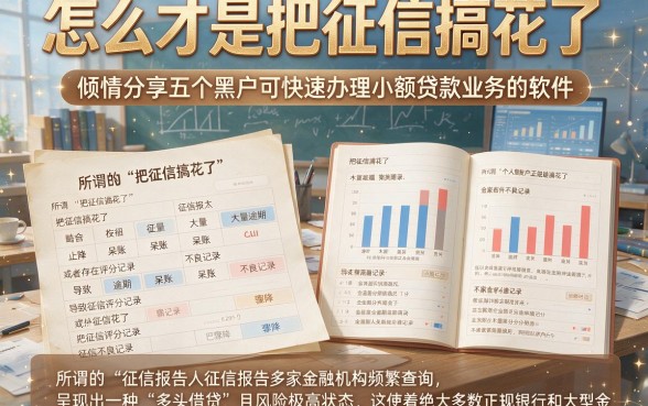 怎么才是把征信搞花了,倾情分享五个黑户可快速办理小额贷款业务的软件