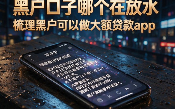 黑户口子哪个在放水,梳理五个黑户可以做大额贷款app