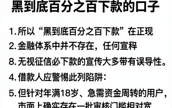 黑到底百分之百下款的口子,条列五个18岁必下款的网贷平台