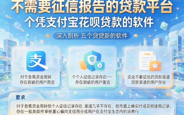 不需要征信报告的贷款平台，深入剖析五个凭支付宝花呗贷款的软件