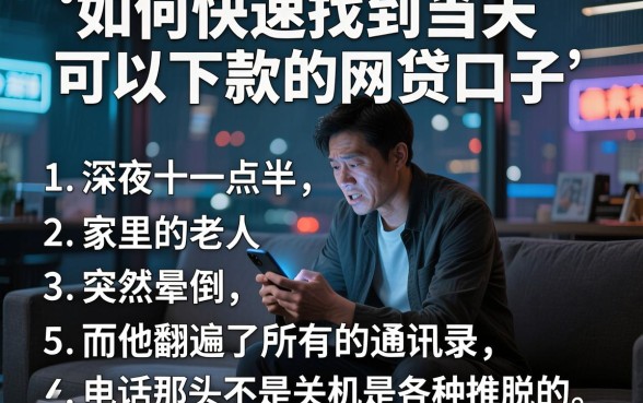 如何快速找到当天可以下款的网贷口子，罗列5个不看负债查询的平台