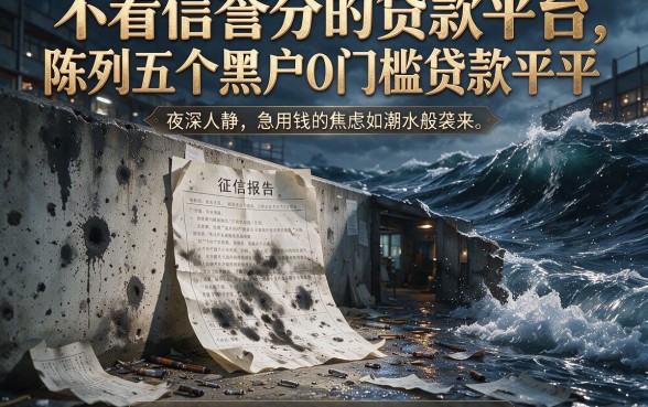 不看信誉分的贷款平台，陈列五个黑户0门槛贷款平台