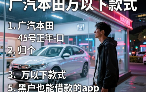 广汽本田万以下款式,归纳5个黑户也能借款的app