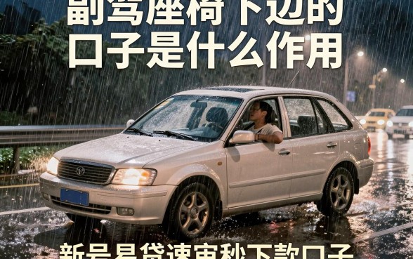 副驾座椅下边的口子是什么作用,罗列五个新号易贷速审秒下款口子