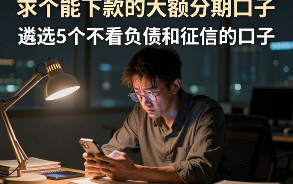 求个能下款的大额分期口子，遴选5个不看负债和征信的口子
