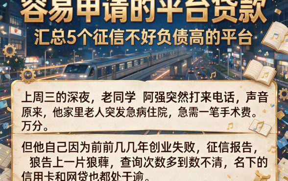 容易申请的平台贷款,汇总5个征信不好负债高的平台