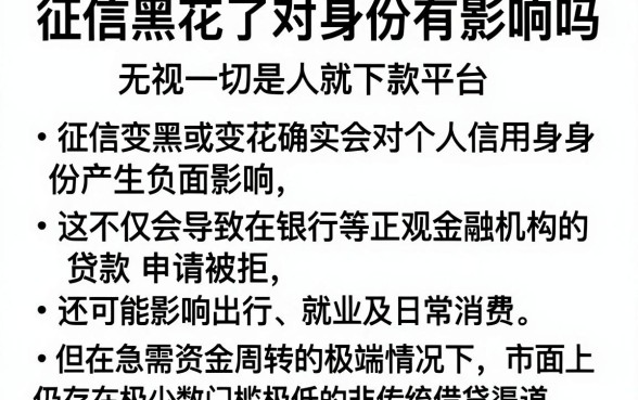 征信黑花了对身份有影响吗,梳理五个无视一切是人就下款平台
