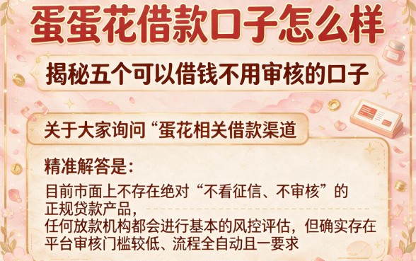 蛋蛋花借款口子怎么样，揭秘五个可以借钱不用审核的口子