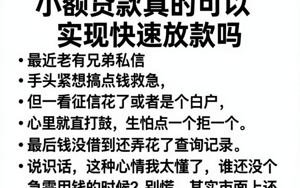 小额贷款真的可以实现快速放款吗，归纳五个小额贷款不查征信的软件