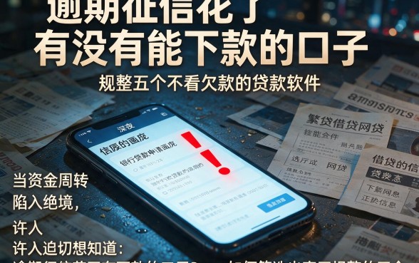 逾期征信花了有没有能下款的口子,规整五个不看欠款的贷款软件