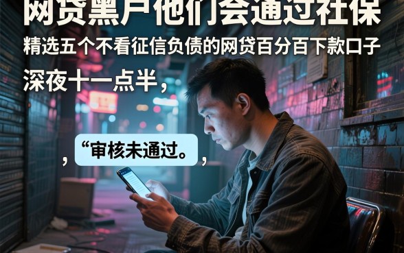 网贷黑户他们会通过社保，精选五个不看征信负债的网贷百分百下款口子