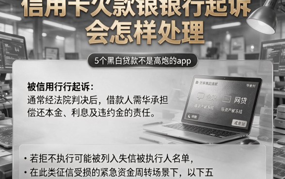 信用卡欠款银行起诉会怎样处理,归集5个黑白贷款不是高炮的app