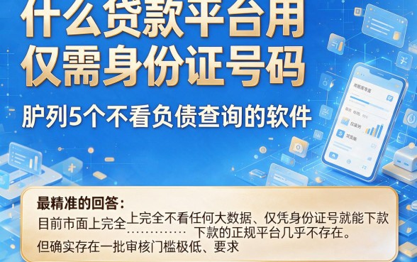 什么贷款平台用仅需身份证号码,胪列5个不看负债查询的软件