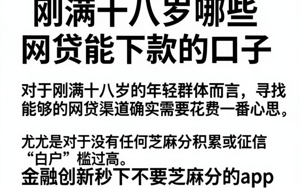 刚满十八岁哪些网贷能下款的口子,整理5个金融创新秒下不要芝麻分的app