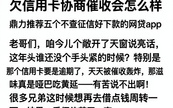 欠信用卡协商催收会怎么样,鼎力推荐五个不查征信好下款的网贷app