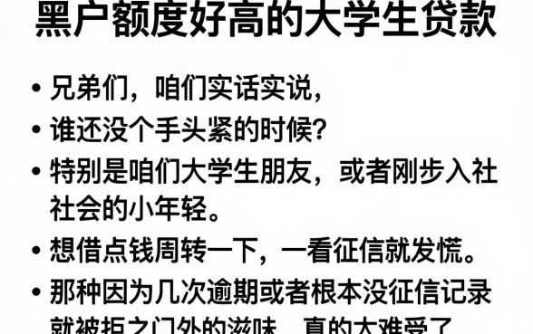 黑户额度好高的大学生贷款，条列五个值得信赖的借贷软件