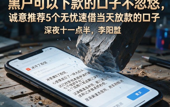 黑户可以下款的口子不忽悠,诚意推荐5个无忧速借当天放款的口子