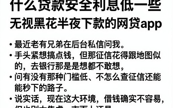 什么贷款安全利息低一些,深入剖析五个无视黑花半夜下款的网贷app