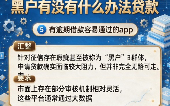黑户有没有什么办法贷款,汇整5个有逾期借款容易通过的app