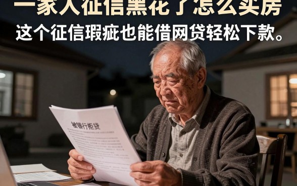 一家人征信黑花了怎么买房,整合5个征信瑕疵也能借网贷轻松下款的app