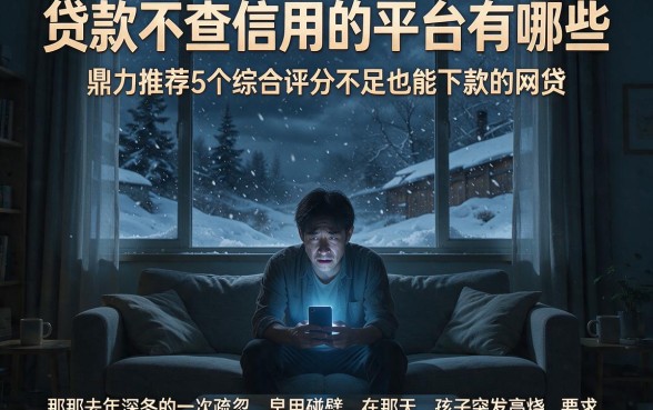 贷款不查信用的平台有哪些，鼎力推荐5个综合评分不足也能下款的网贷