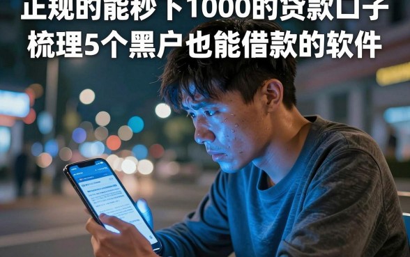 正规的能秒下1000的贷款口子,梳理5个黑户也能借款的软件