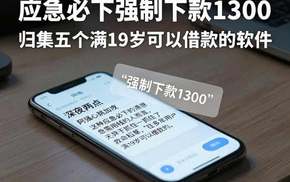 应急必下强制下款1300，归集五个满19岁可以借款的软件