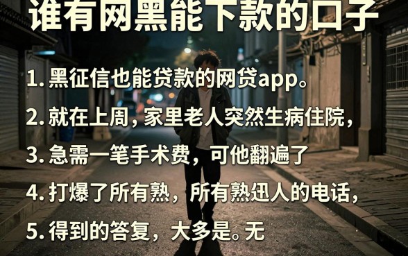 谁有网黑能下款的口子，条列5个黑征信也能贷款的网贷app