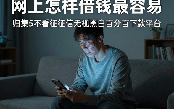 网上怎样借钱最容易，归集5个不看征信无视黑白百分百下款平台