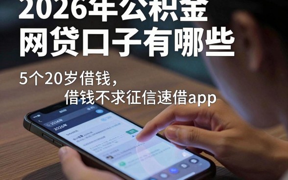 2026年公积金网贷口子有哪些,整合5个20岁借钱不求征信速借app