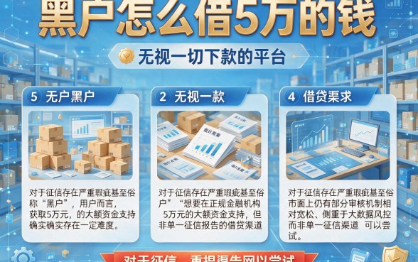 黑户怎么借5万的钱，细致阐述5个无视一切下款的平台