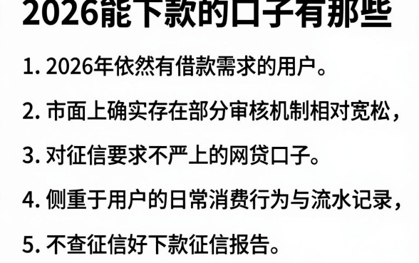 2026能下款的口子有那些,细致阐述5个不查征信好下款的网贷app