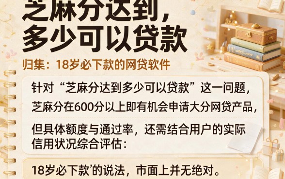 芝麻分达到多少可以贷款,归集五个18岁必下款的网贷软件