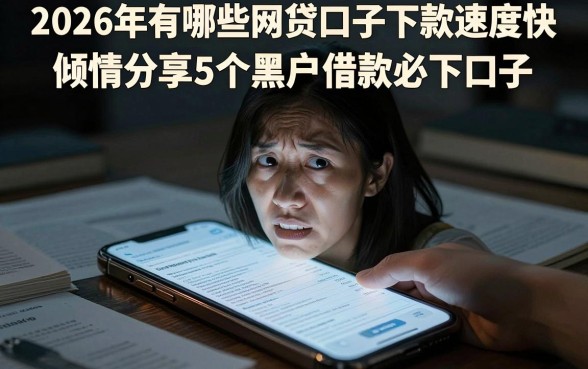 2026年有哪些网贷口子下款速度快，倾情分享5个黑户借款必下口子