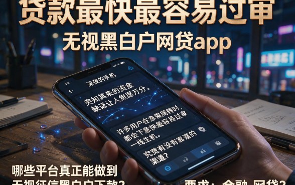 贷款最快最容易过审,概括5个无视黑白户网贷app