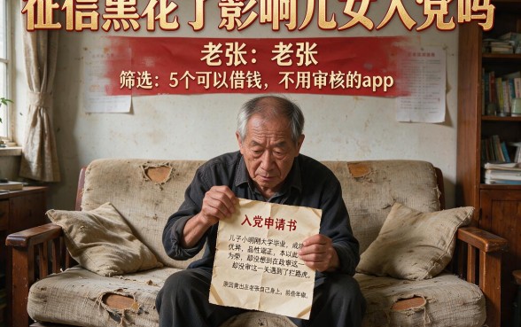征信黑花了影响儿女入党吗,筛选5个可以借钱不用审核的app