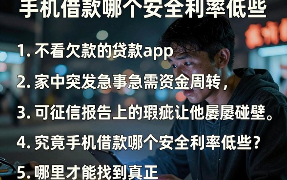 手机借款哪个安全利率低些,条列5个不看欠款的贷款app