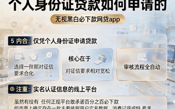 个人身份证贷款如何申请的,整合5个无视黑白必下款的网贷app