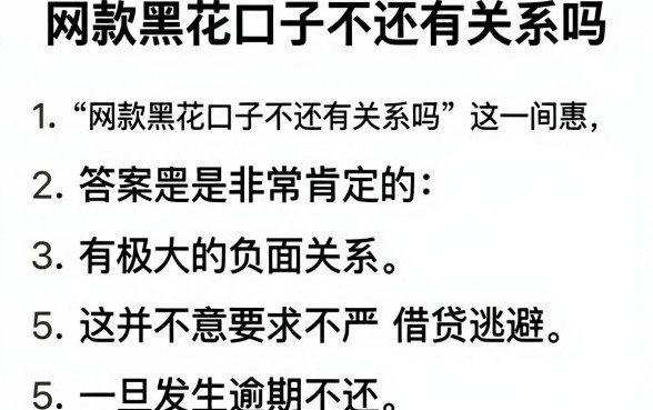 网款黑花口子不还有关系吗,枚举五个黑户下款平台