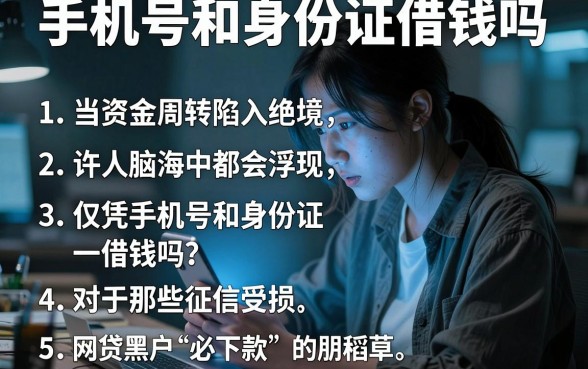 手机号和身份证借钱吗，胪列五个网贷黑户必下款的口子