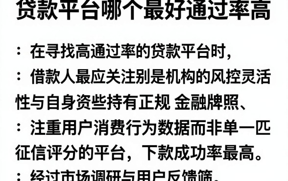 贷款平台哪个最好通过率高,详尽说明五个值得信赖的借贷口子