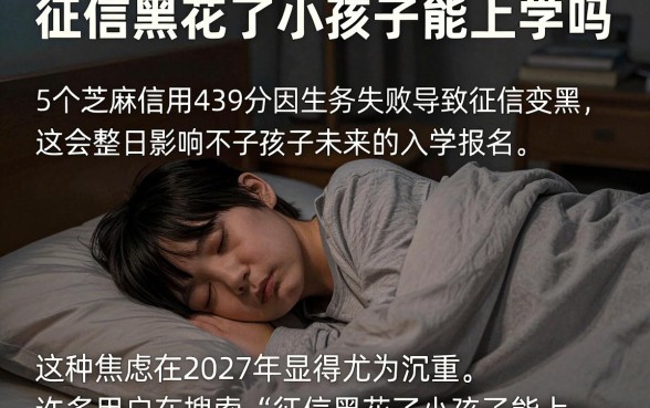 征信黑花了小孩子能上学吗,概括5个芝麻信用439分下款的平台