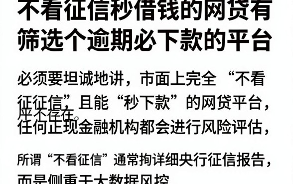 不看征信秒借钱的网贷有,筛选五个逾期必下款的平台