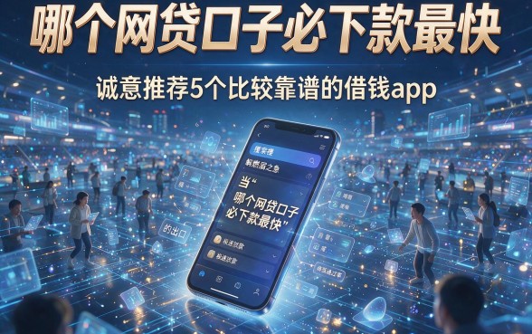 哪个网贷口子必下款最快，诚意推荐5个比较靠谱的借钱app