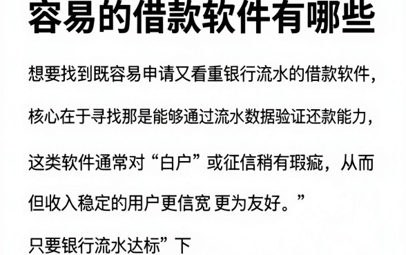 容易的借款软件有哪些，陈列5个看银行流水的网贷平台