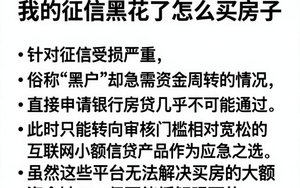 我的征信黑花了怎么买房子,归纳五个黑户急需三万秒到的的app