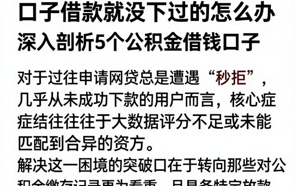 口子借款就没下过的怎么办,深入剖析5个公积金借钱口子