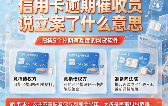 信用卡逾期催收员说立案了什么意思,归集5个分期有额度的网贷软件