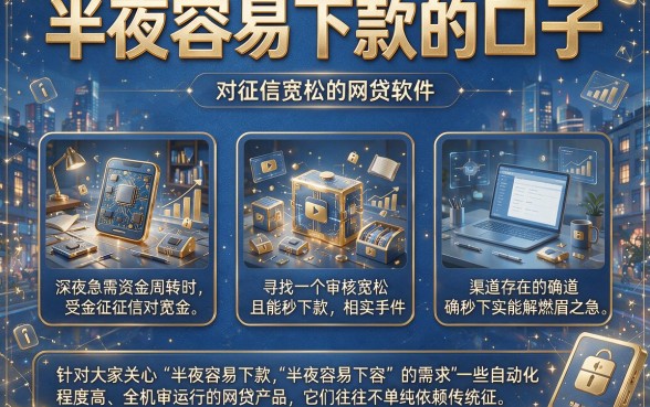 半夜容易下款的口子，整合5个对征信宽松的网贷软件